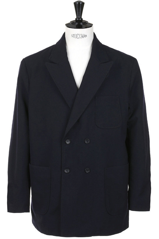 Engineered Garments DB Jacket Wool Serge - Navy | Kafka Mercantile