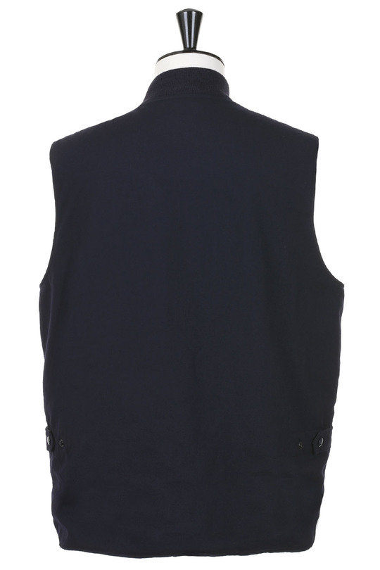 Engineered Garments x KM Mercantile KL Vest Serge Wool - Navy | Kafka ...