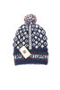 Double Cuff Design #B Knitted Cap - Navy Thumbnail