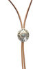 Leather Bolo Tie Concho - Brown Thumbnail