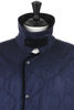 Fly Front Coat Quilted Cloth - Navy Thumbnail