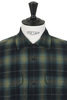 Round Flap Pocket Shirt Ombre Plaid Flannel - Navy Thumbnail