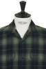 Round Flap Pocket Shirt Ombre Plaid Flannel - Navy Thumbnail