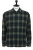 Round Flap Pocket Shirt Ombre Plaid Flannel - Navy Thumbnail