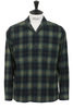 Round Flap Pocket Shirt Ombre Plaid Flannel - Navy Thumbnail