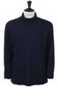 Turtle Neck Shirt Washable Milled Wool Jersey - Navy Thumbnail