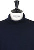 Turtle Neck Shirt Washable Milled Wool Jersey - Navy Thumbnail