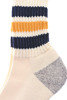 R1255 Coarse Ribbed Oldschool Crew Socks - Navy/Yellow Thumbnail