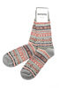 R1478 Fair Isle Crew Socks - Grey Thumbnail