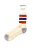 R1255 Coarse Ribbed Oldschool Crew Socks - Chilli Red/Blue Thumbnail