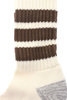 R1255 Coarse Ribbed Oldschool Crew Socks - Brown Thumbnail