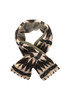 Jacquard Fleece Scarf - Beige Thumbnail