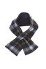 70's Wool Shaggy Check Scarf - Brown/Navy Thumbnail