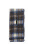 70's Wool Shaggy Check Scarf - Brown/Navy Thumbnail