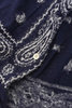 Fulling Wool Scarf PAISLEY BANDANNA - Navy/Purple Thumbnail