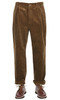 #F0533 One Tuck Corduroy Trouser - Brown Thumbnail