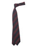 Fine Woven Block Stripe Grenadine Tie - Navy/Red Thumbnail