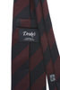 Fine Woven Block Stripe Grenadine Tie - Navy/Red Thumbnail