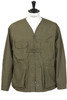 Cardigan Jacket Coated Cotton - Olive Thumbnail