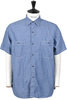 01-V8170-84 Vintage Fit Short Sleeve Work Shirt Chambray - Blue Thumbnail