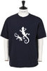 Gecko Print Cross Crew Neck T-Shirt - Navy Thumbnail