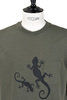 Gecko Print Cross Crew Neck T-Shirt - Olive Thumbnail