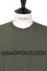 Cosmopolitanism Print Cross Crew Neck T-Shirt - Olive Thumbnail