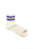 3 Line Retro Slub Quarter - Ivory x Blue x Orange Thumbnail