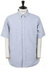 Button Down Wind Short Sleeve Shirt - Grey/Blue Thumbnail