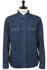 Denim Work Shirt Used Wash 47-702E - Indigo Thumbnail