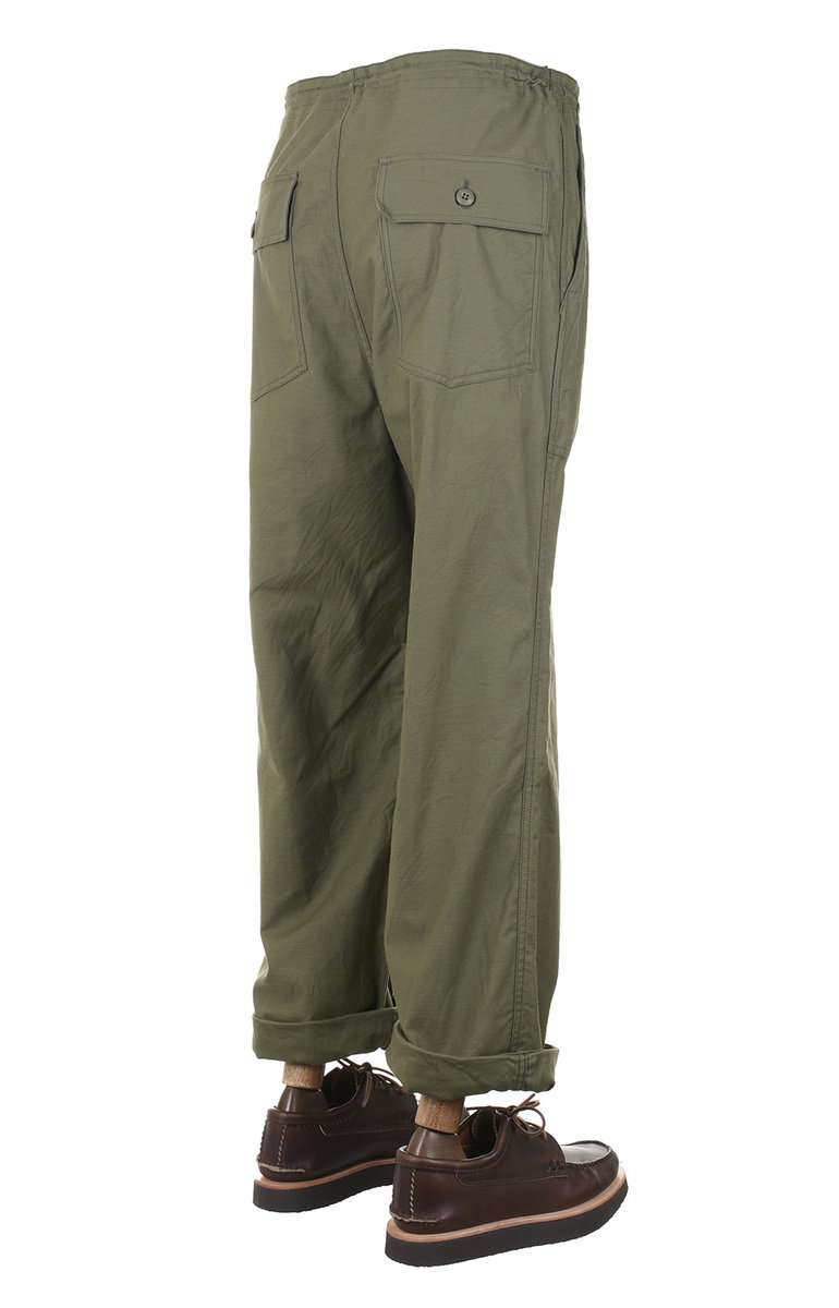 Needles String Fatigue Pant in Olive Back Sateen