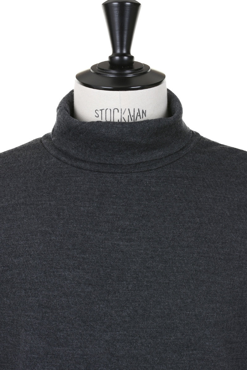 TS(S) Turtle Neck Milled Wool Washable - Charcoal | Kafka Mercantile