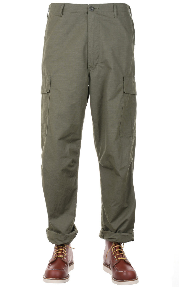 Orslow 6 Pocket Cargo Fatigue Pants Olive Ripstop - Made in Japan, Pants