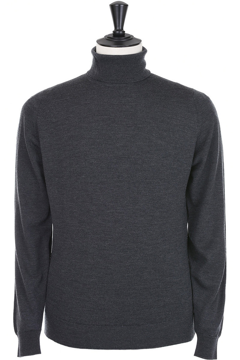 John Smedley Connell Pullover Roll Collar - Charcoal | Kafka Mercantile