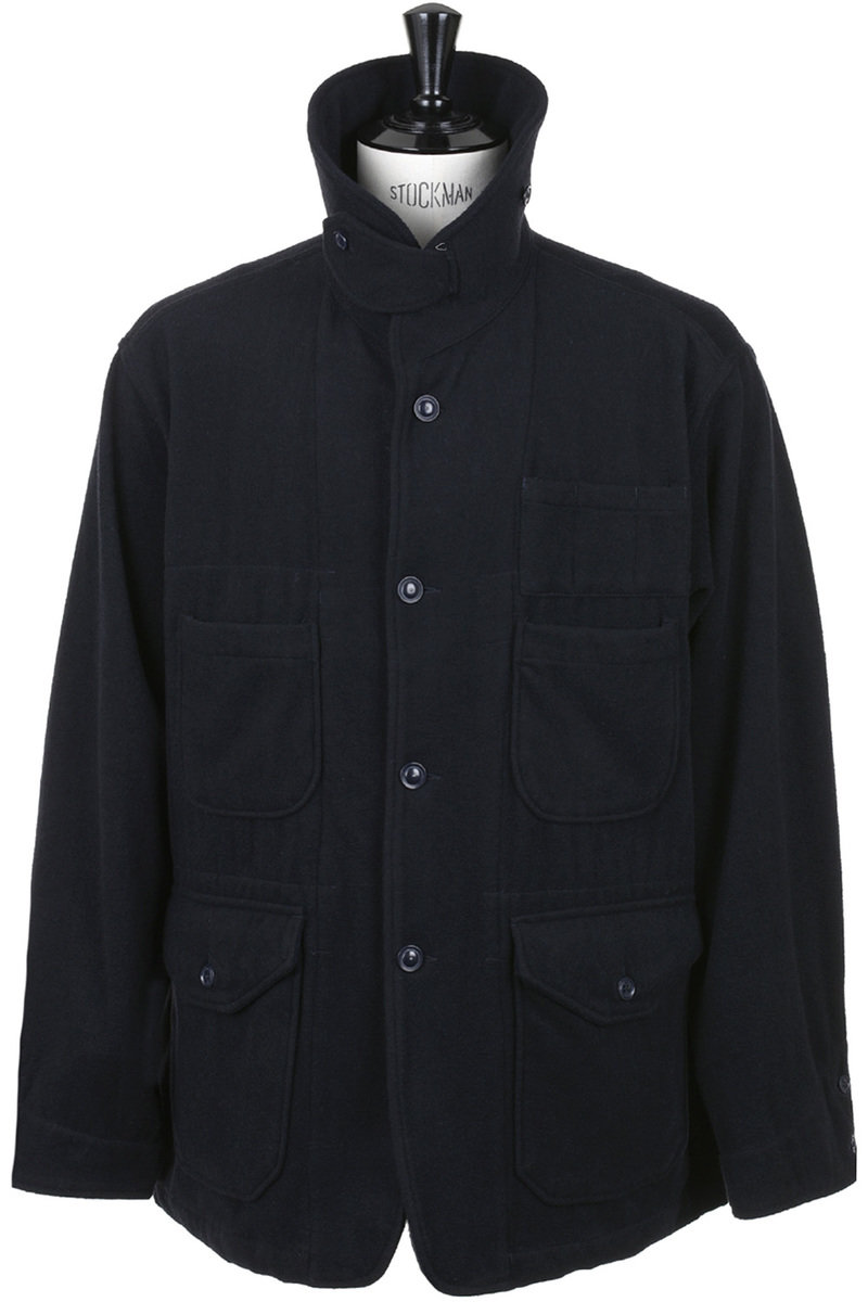 Maine Guide Jacket Wool Polyester Flannel - Dark Navy at Kafka Mercantile