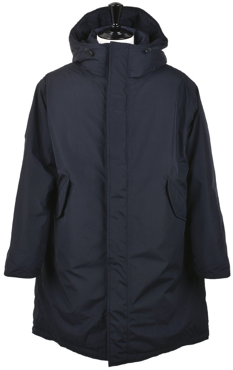 Gore-Tex Long Down Coat - Navy at Kafka Mercantile