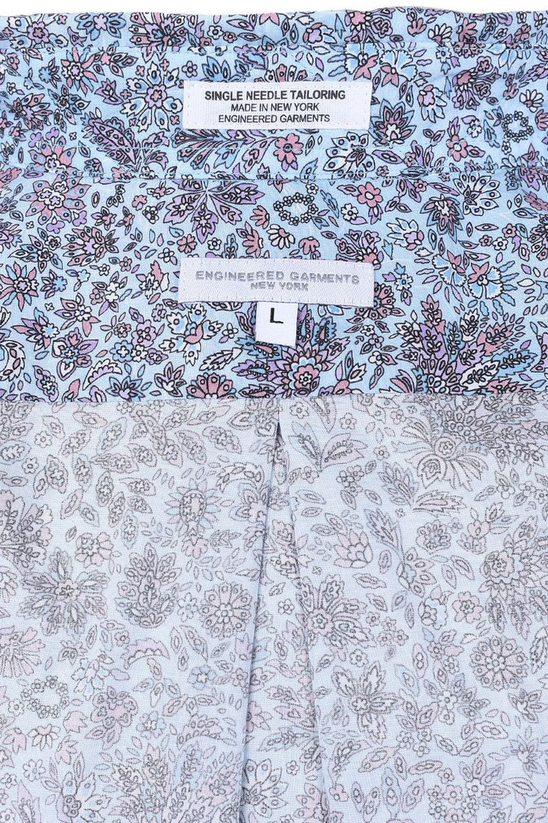 Engineered Garments 19th Century BD Shirt Cotton Floral Print - Lt. Blue |  Kafka Mercantile