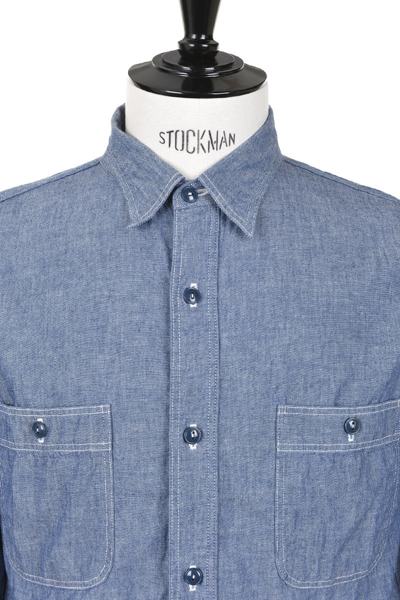 01-8070-84 Chambray Work Shirt - Blue at Kafka Mercantile